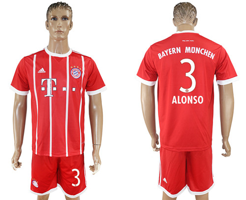 2017 18 Bayern Munich 3 ALONSO Home Soccer Jersey