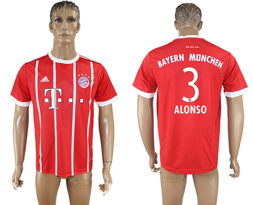 2017 18 Bayern Munich 3 ALONSO Home Thailand Soccer Jersey