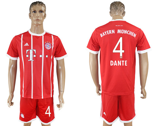 2017 18 Bayern Munich 4 DANTE Home Soccer Jersey