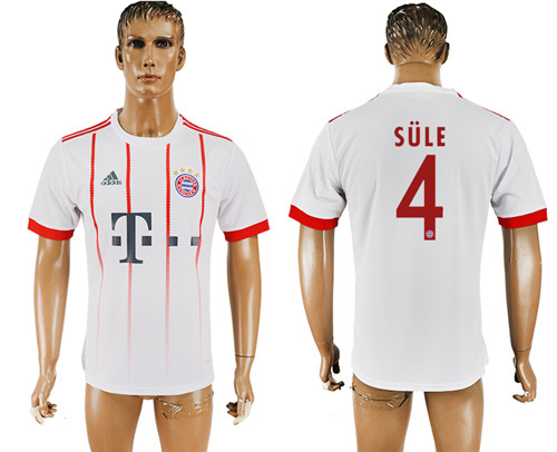 2017 18 Bayern Munich 4 SULE UEFA Champions League Away Thailand Soccer Jersey