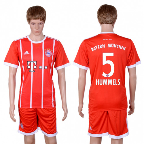 2017 18 Bayern Munich 5 HUMMELS Home Soccer Jersey