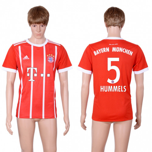 2017 18 Bayern Munich 5 HUMMELS Home Women Soccer Jersey