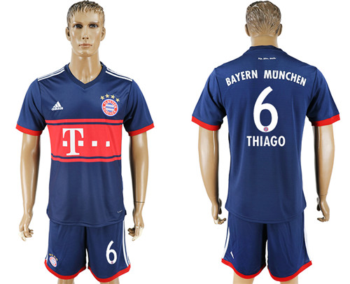 2017 18 Bayern Munich 6 THIAGO Away Soccer Jersey