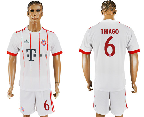 2017 18 Bayern Munich 6 THIAGO UEFA Champions League Away Soccer Jersey