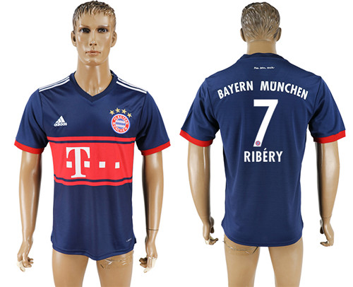 2017 18 Bayern Munich 7 RIBERY Away Thailand Soccer Jersey