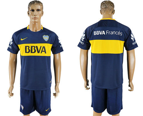 2017 18 Boca Juniors Home Soccer Jersey