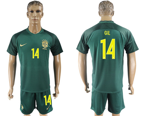 2017 18 Brazil 14 GIL Away Soccer Jersey