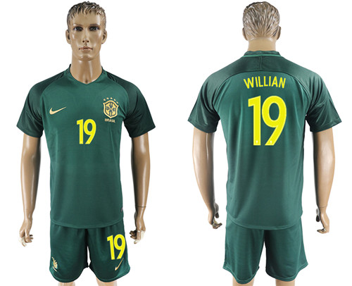 2017 18 Brazil 19 WILLIAN Away Soccer Jersey