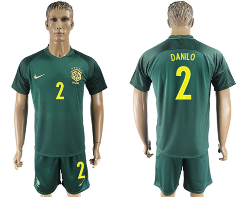 2017 18 Brazil 2 DANILO Away Soccer Jersey