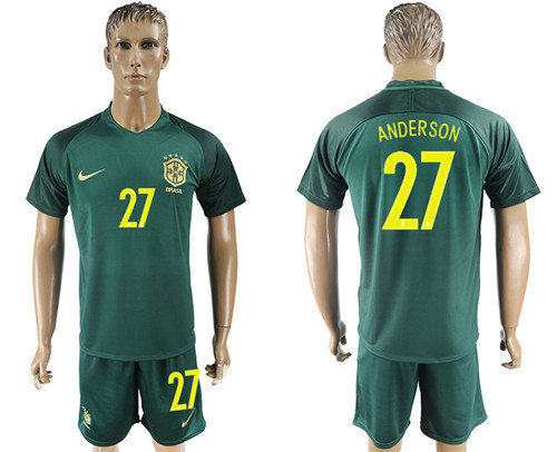 2017 18 Brazil 27 ANDERSON Away Soccer Jersey