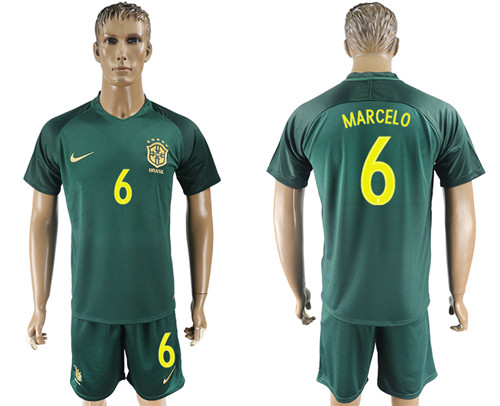 2017 18 Brazil 6 MARCELO Away Soccer Jersey