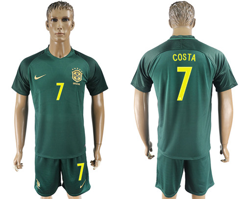 2017 18 Brazil 7 COSTA Away Soccer Jersey