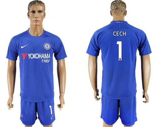 2017 18 Chelsea 1 CECH Home Soccer Jersey