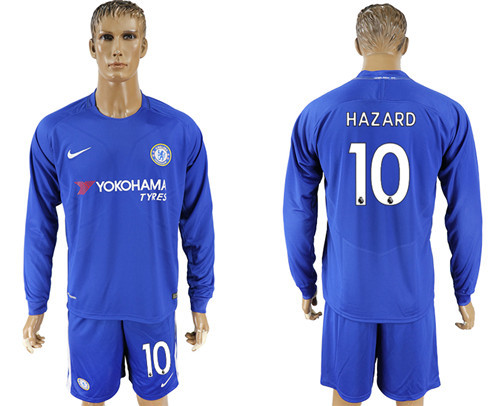 2017 18 Chelsea 10 HAZARD Home Goalkeeper Long Sleeve Soccer Jersey