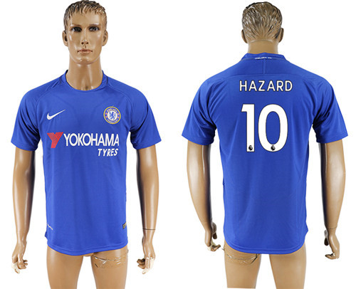 2017 18 Chelsea 10 HAZARD Home Thailand Soccer Jersey