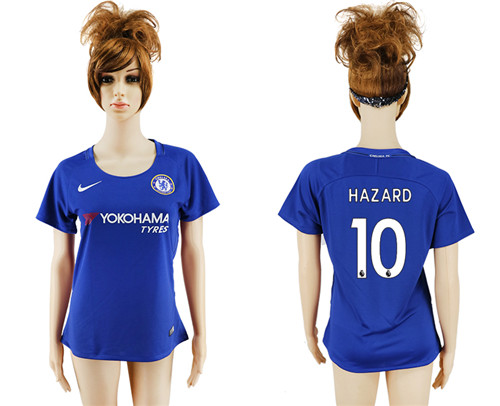 2017 18 Chelsea 10 HAZARD Home Women Soccer Jersey