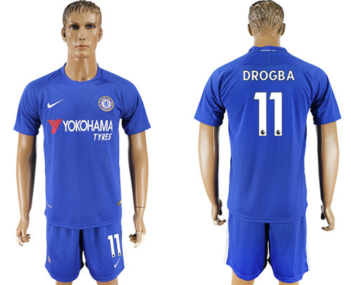 2017 18 Chelsea 11 DROGBA Home Soccer Jersey