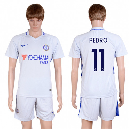 2017 18 Chelsea 11 PEDRO Away Soccer Jersey