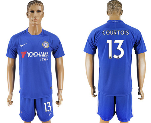 2017 18 Chelsea 13 COURTOIS Home Soccer Jersey