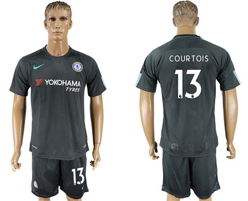 2017 18 Chelsea 13 COURTOIS Third Away Soccer Jersey