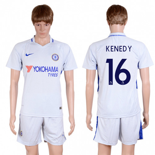 2017 18 Chelsea 16 KENEDY Away Soccer Jersey