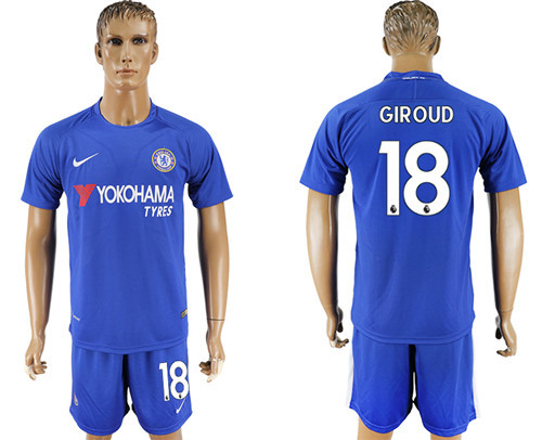 2017 18 Chelsea 18 GIROUD Home Soccer Jersey