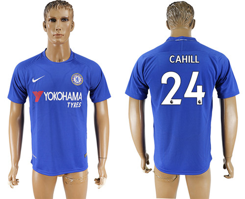 2017 18 Chelsea 24 CAHILL Home Thailand Soccer Jersey