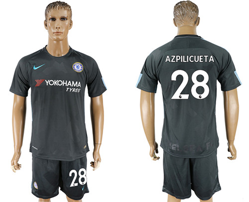 2017 18 Chelsea 28 AZPILICUETA Third Away Soccer Jersey