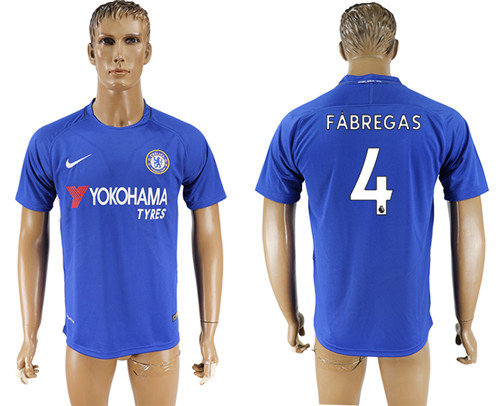 2017 18 Chelsea 4 FABREGAS Home Thailand Soccer Jersey