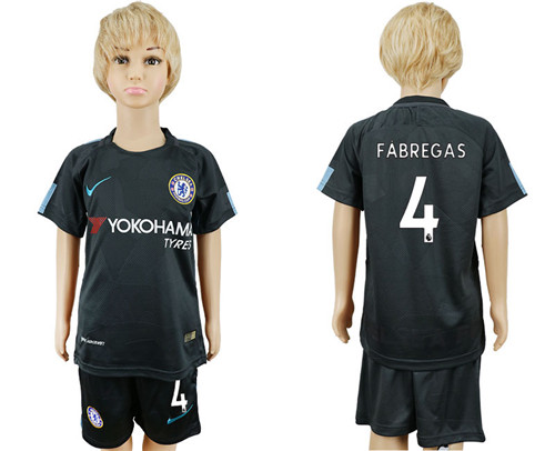 2017 18 Chelsea 4 FABREGAS Third Away Youth Soccer Jersey