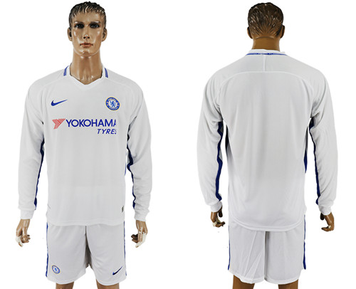 2017 18 Chelsea Away Long Sleeve Soccer Jersey