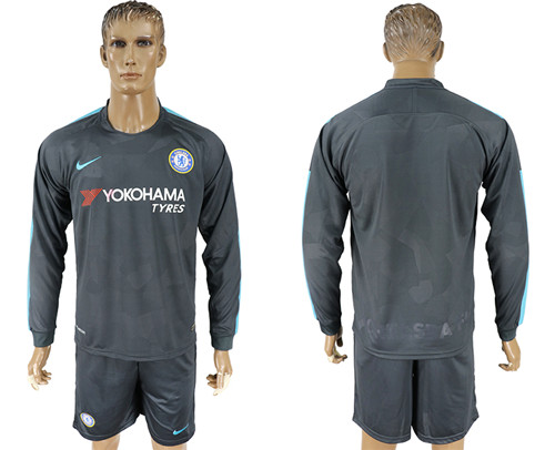 2017 18 Chelsea Third Away Long Sleeve Soccer Jersey