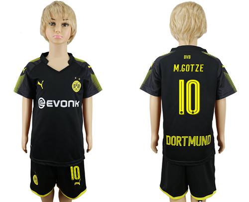 2017 18 Dortmund 10 M.GOTZE Away Youth Soccer Jersey