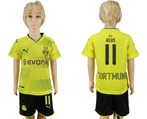 2017 18 Dortmund 11 REUS Home Youth Soccer Jersey