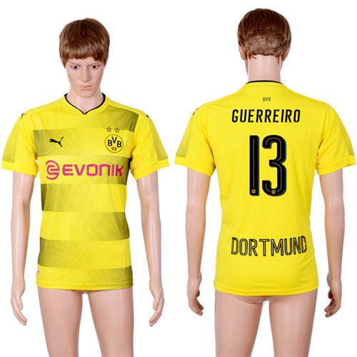 2017 18 Dortmund 13 GUERREIRO Home Thailand Soccer Jersey