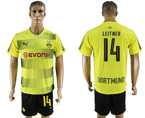 2017 18 Dortmund 14 LEITNER Home Soccer Jersey