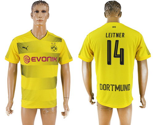 2017 18 Dortmund 14 LEITNER Home Thailand Soccer Jersey