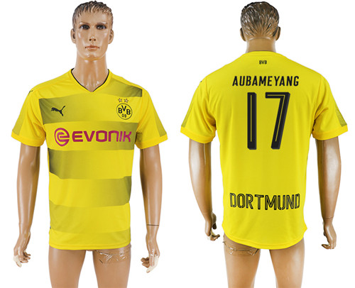 2017 18 Dortmund 17 AUBAMEYANG Home Thailand Soccer Jersey