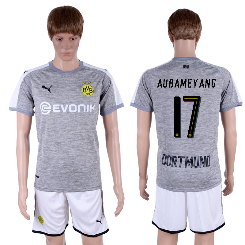 2017 18 Dortmund 17 AUBAMEYANG Third Away Soccer Jersey