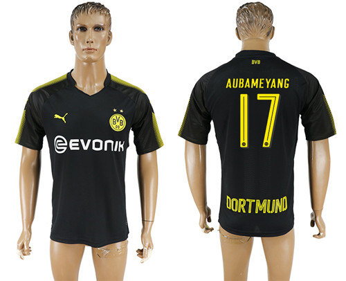 2017 18 Dortmund 17 AUVAMEYANG Away Thailand Soccer Jersey