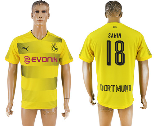 2017 18 Dortmund 18 SAHIN Home Thailand Soccer Jersey