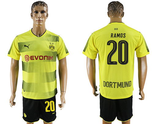 2017 18 Dortmund 20 RAMOS Home Soccer Jersey