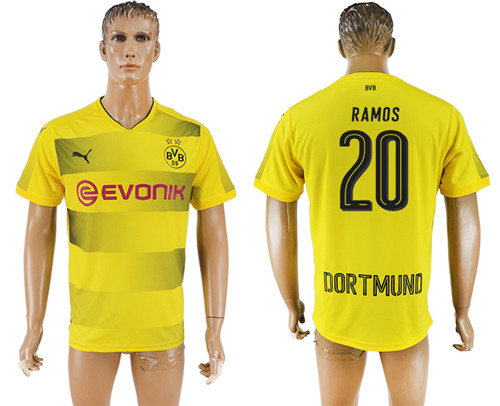 2017 18 Dortmund 20 RAMOS Home Thailand Soccer Jersey