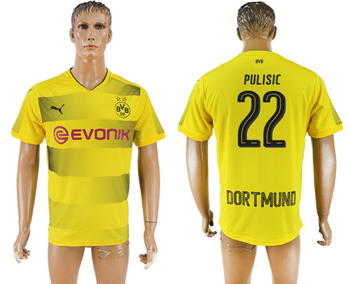 2017 18 Dortmund 22 PULISIC Home Thailand Soccer Jersey