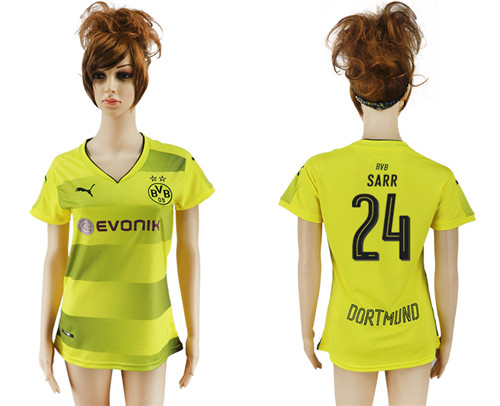 2017 18 Dortmund 24 SARR Home Women Soccer Jersey