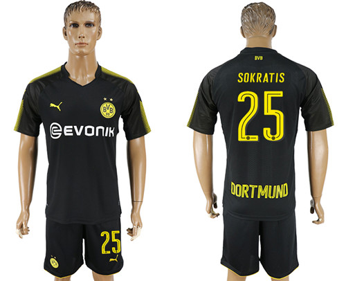 2017 18 Dortmund 25 SOKRATIS Away Soccer Jersey