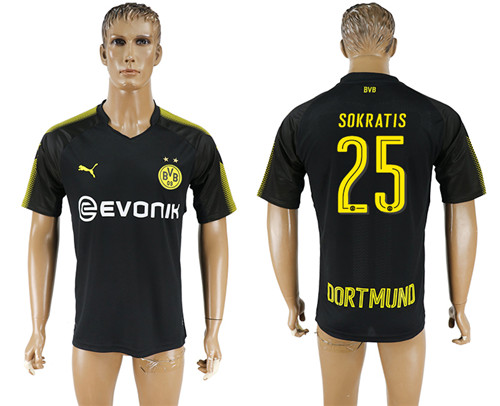 2017 18 Dortmund 25 SOKRATIS Away Thailand Soccer Jersey