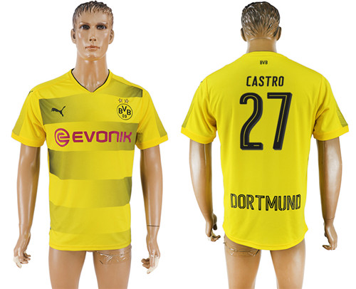 2017 18 Dortmund 27 CASTRO Home Thailand Soccer Jersey