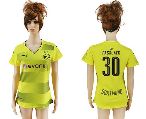 2017 18 Dortmund 30 PASSLACK Home Women Soccer Jersey