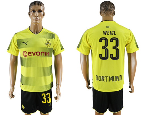 2017 18 Dortmund 33 WEIGL Home Soccer Jersey